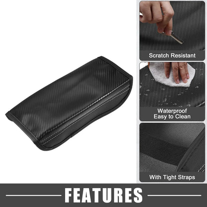Center Console Cover Pad for Hyundai Tucson 2016-2021 Carbon Fiber Black