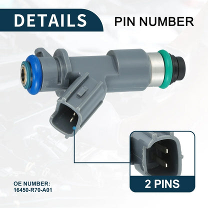 Fuel Injector 6 x No.16450-R70-A01 for Honda Accord (2008-2012)