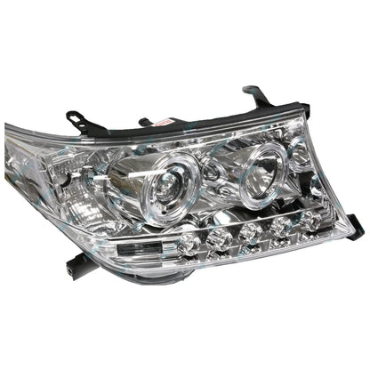2 Headlights for Toyota Landcruiser 200 Series 07-15 Angel Eye Projector LED