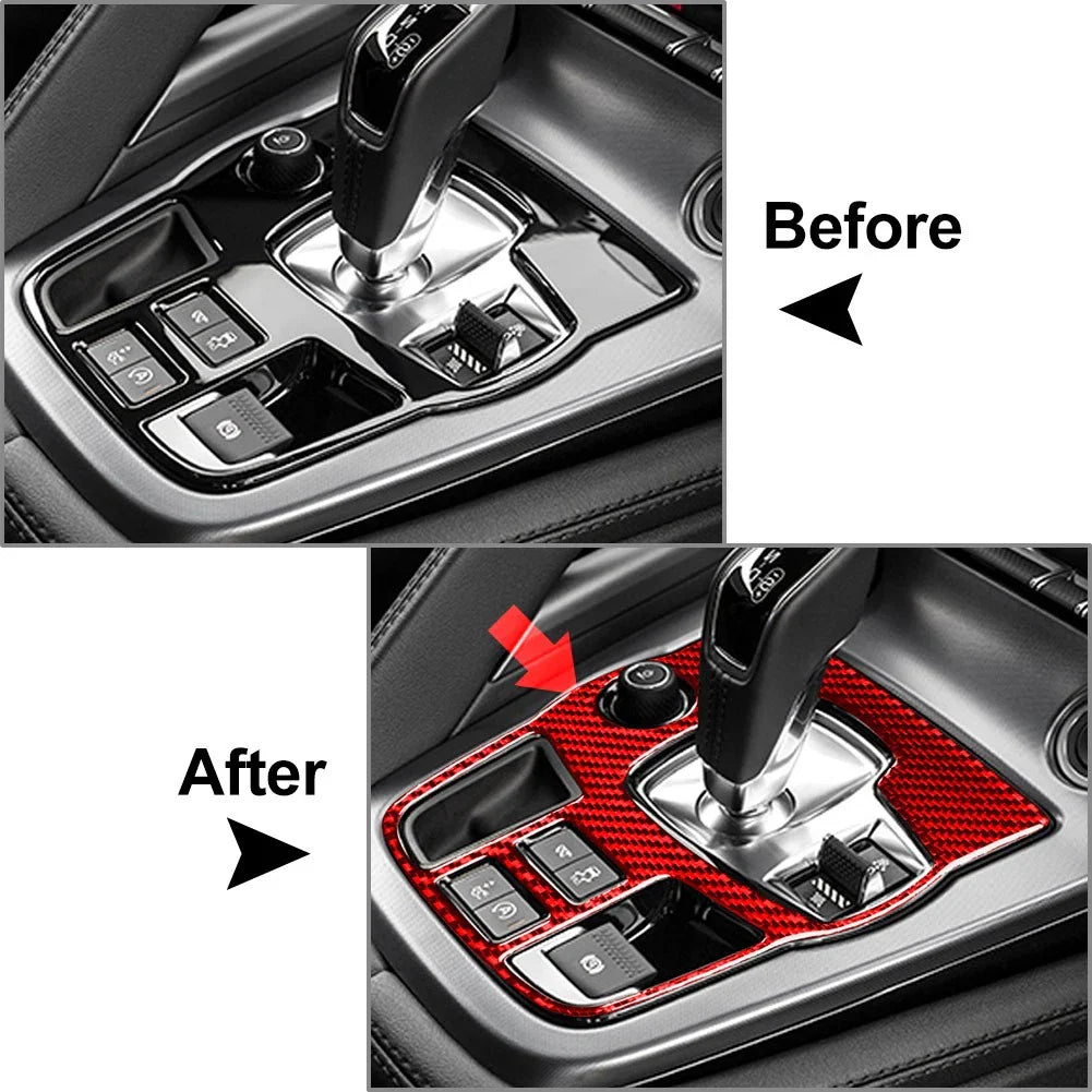 Carbon Fiber Gear Shift Panel Cover Trim for Jaguar F-Type (2013-2024)