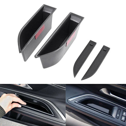 Interior Front Side Door Storage Box for Peugeot 3008 GT (2016-2017) Black