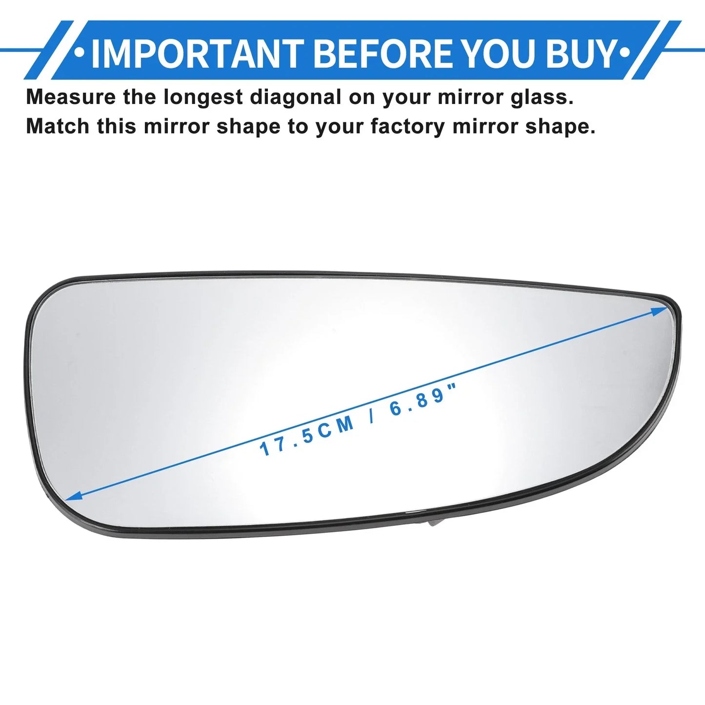 Heated Right Passenger Side Lower Mirror Glass for Dodge