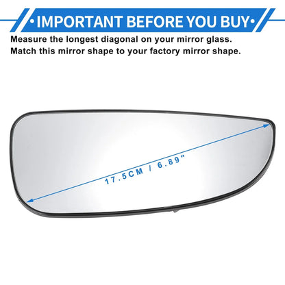 Heated Right Passenger Side Lower Mirror Glass for Dodge