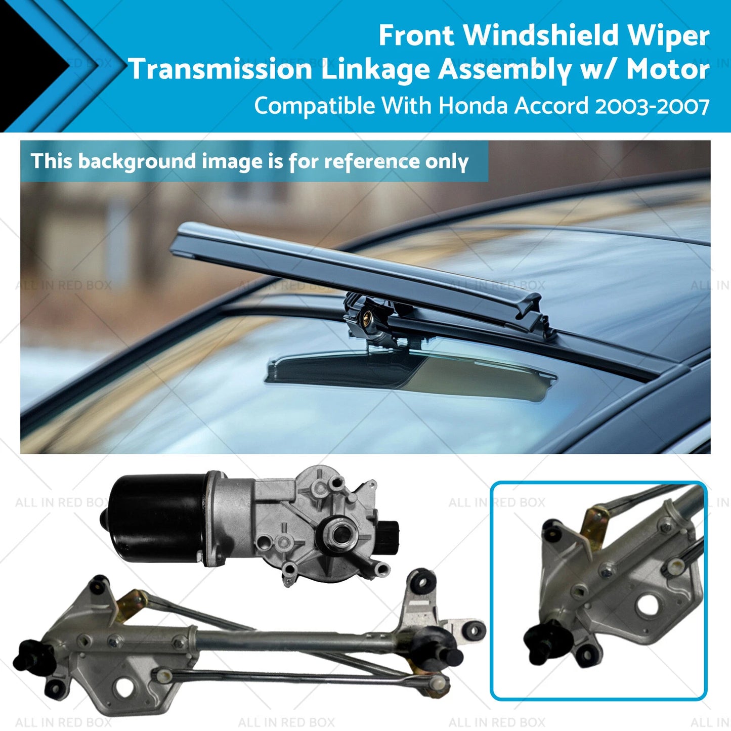 Front Windshield Wiper Linkage Assembly w/ Motor for Honda