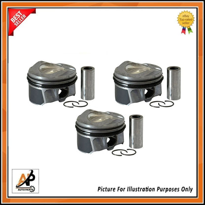 Engine Piston Rings Set with 3 Pistons for Ford Fiesta Focus Mondeo (2009–2019)