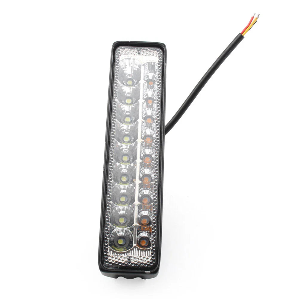 6" LED Work Light Bar Dual Color White Amber for Car