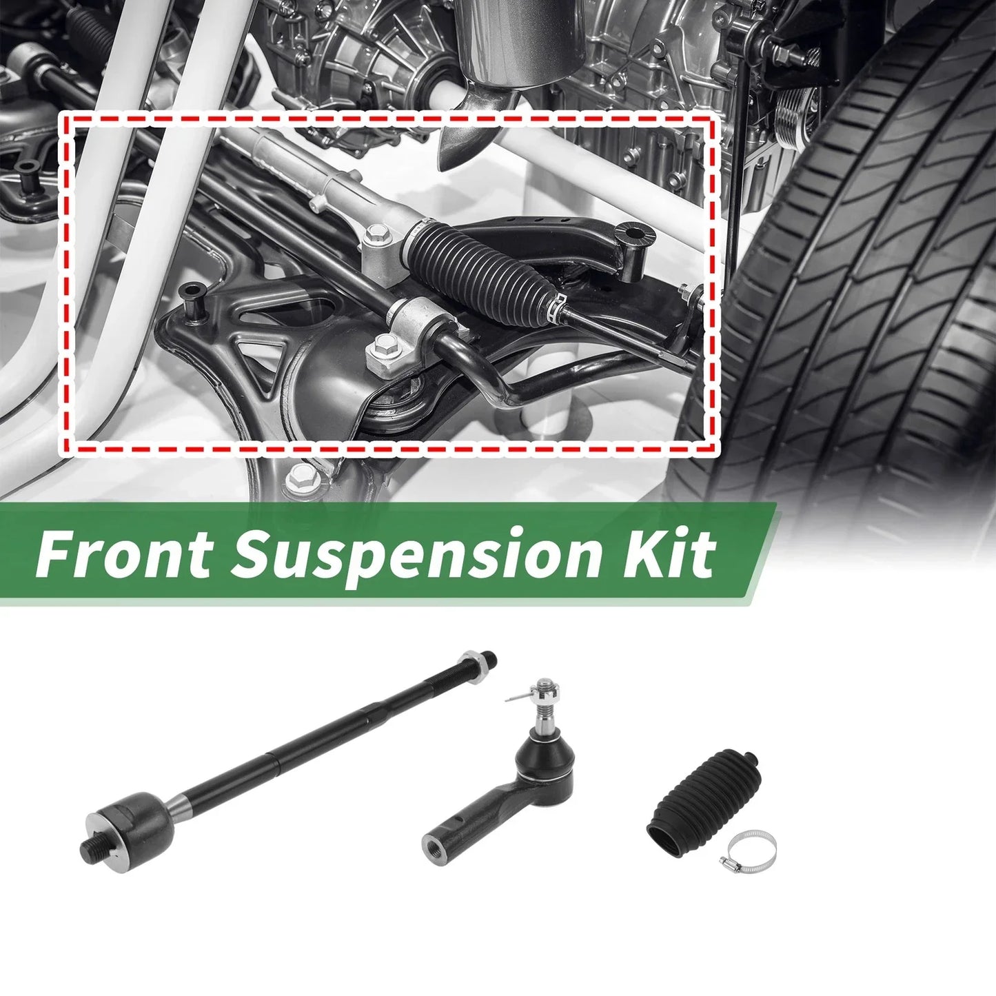 6pcs Front Suspension Kit Tie Rod Ends with Boots for Pontiac Torrent