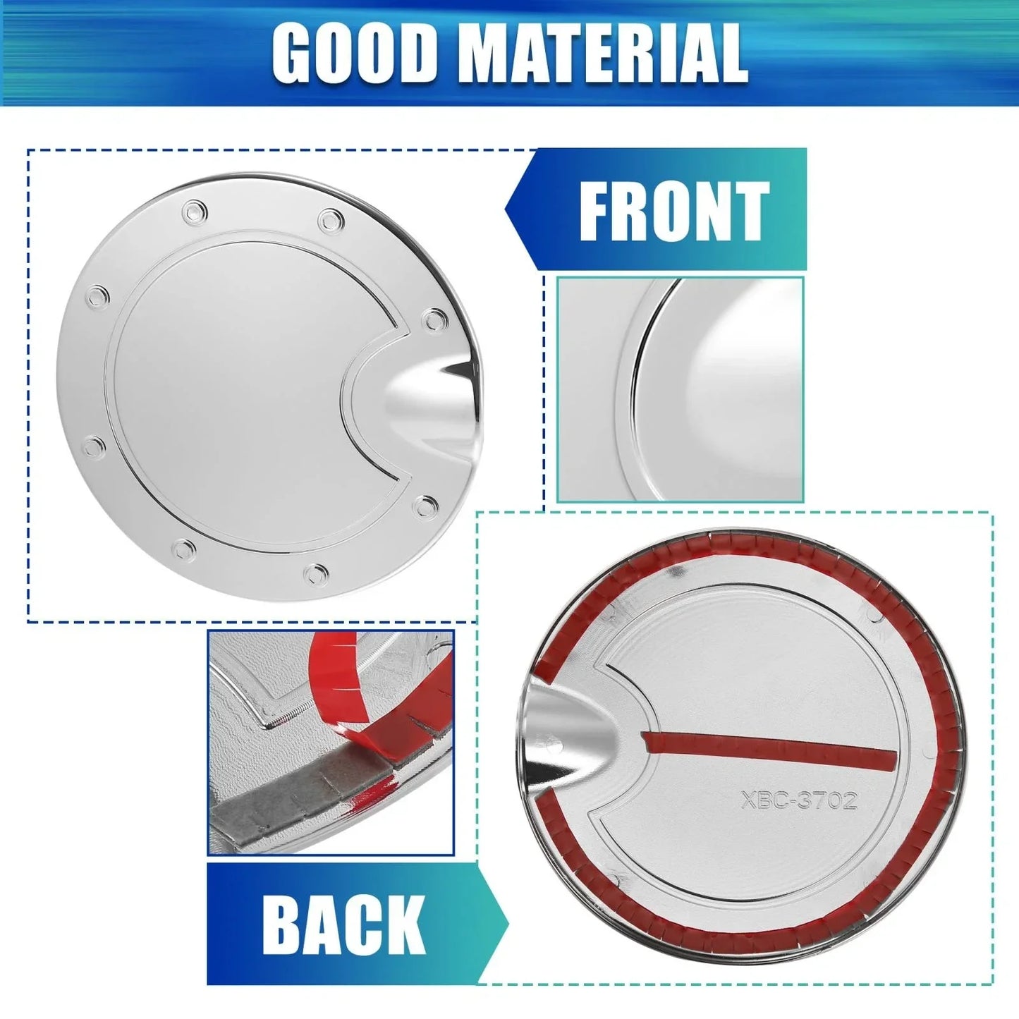 Silver Tone Fuel Tank Cover Door Cap for Dodge Ram (2010-2017)