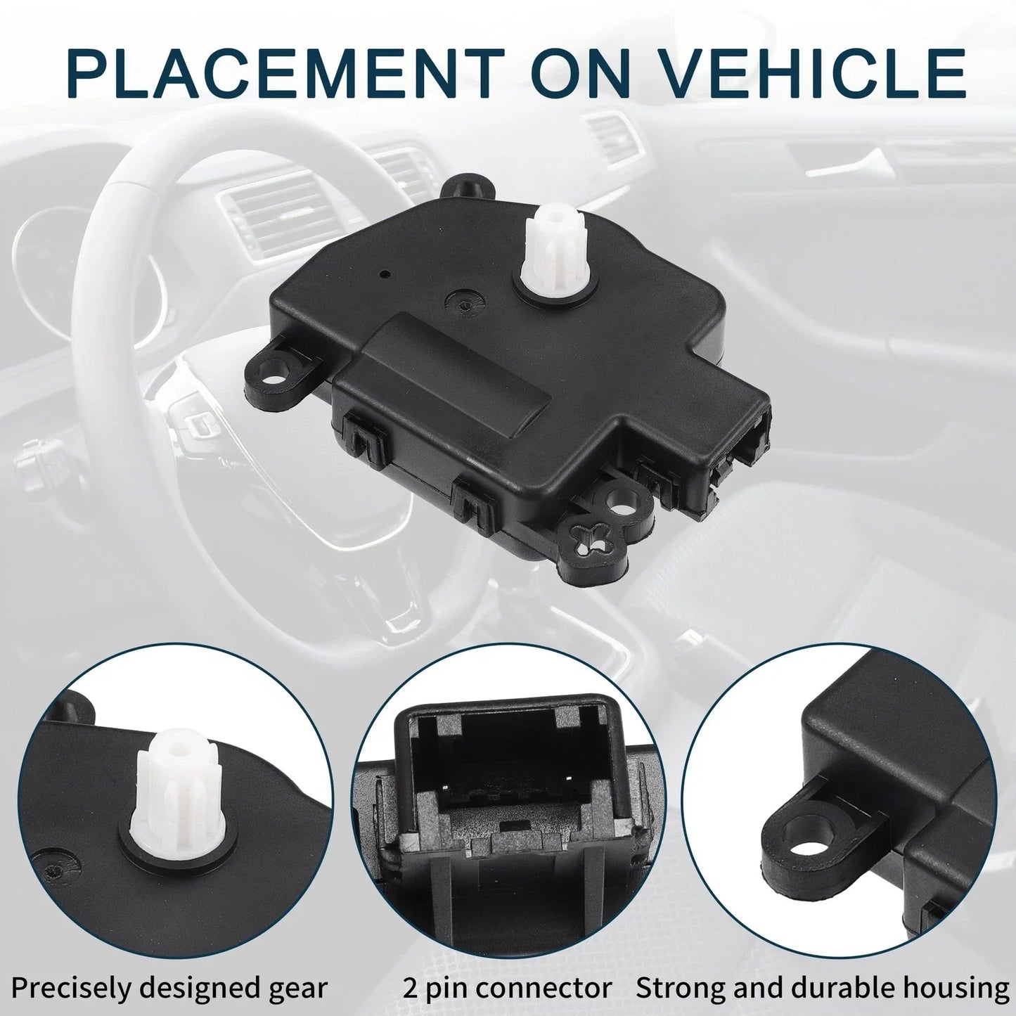 2 x No.68048902AA HVAC Heater Blend Door Actuators for Dodge Ram (2009-2010)