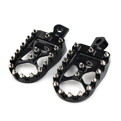 Wide Black Foot Pegs MX Style for Harley Dyna Sportster Iron 883 Fatboy (2004-2023)