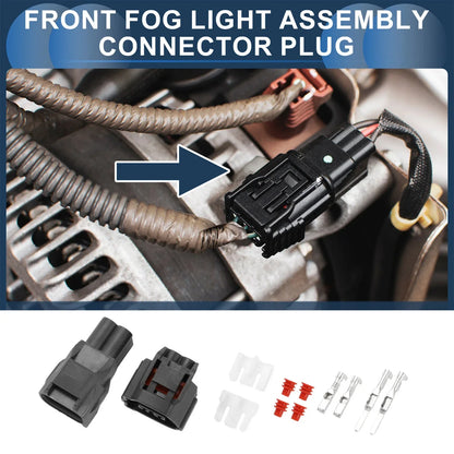 2 x Front Fog Light Assembly Connector Plug for Chevrolet