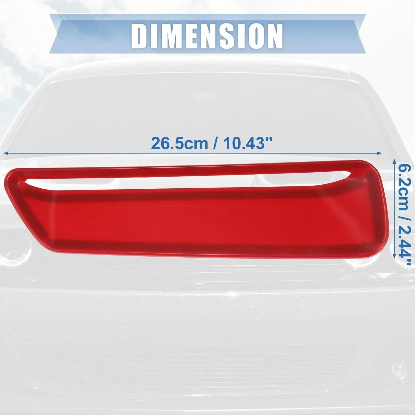Engine Hood Air Conditioner Outlet Cover Trim Red for Dodge Challenger (2015-2023)