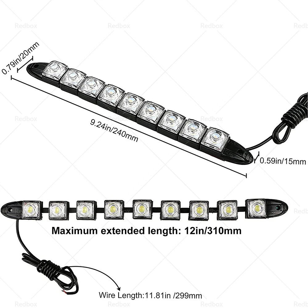 9 LED DRL Fog Lights for Car Auto Head Lamp 12V