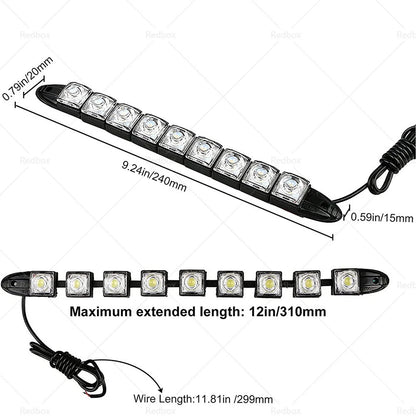 9 LED DRL Fog Lights for Car Auto Head Lamp 12V