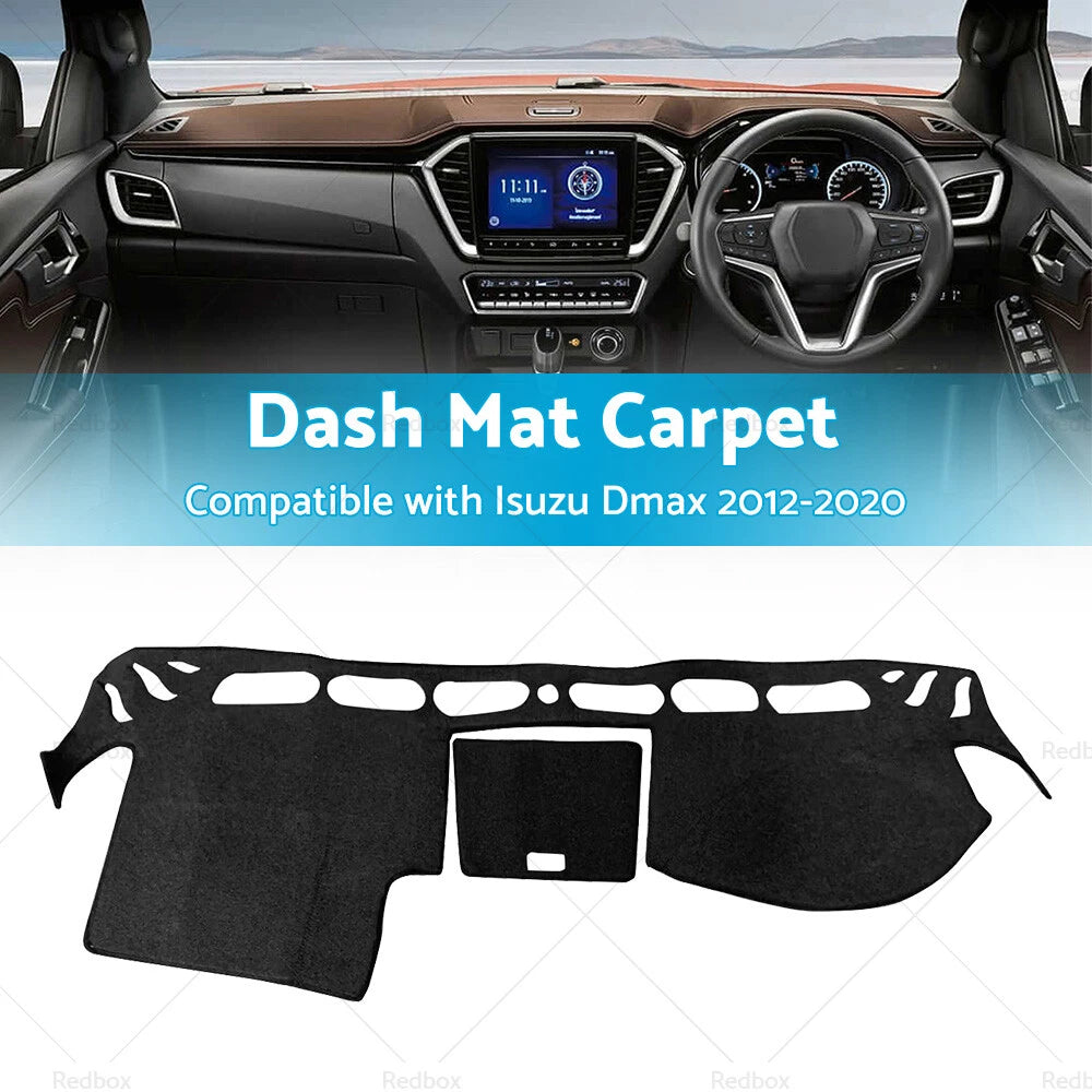 Black Dash Mat Sun Cover for Isuzu Dmax (2012-2020)