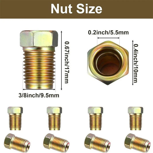 3/8" x 24 Brake Line Fittings Kit for 3/16" Brake Lines
