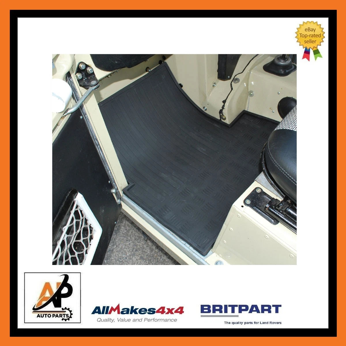 Front Black Rubber Mat Set Pair for Land Rover Series 2 2A 3 (1958–1971)