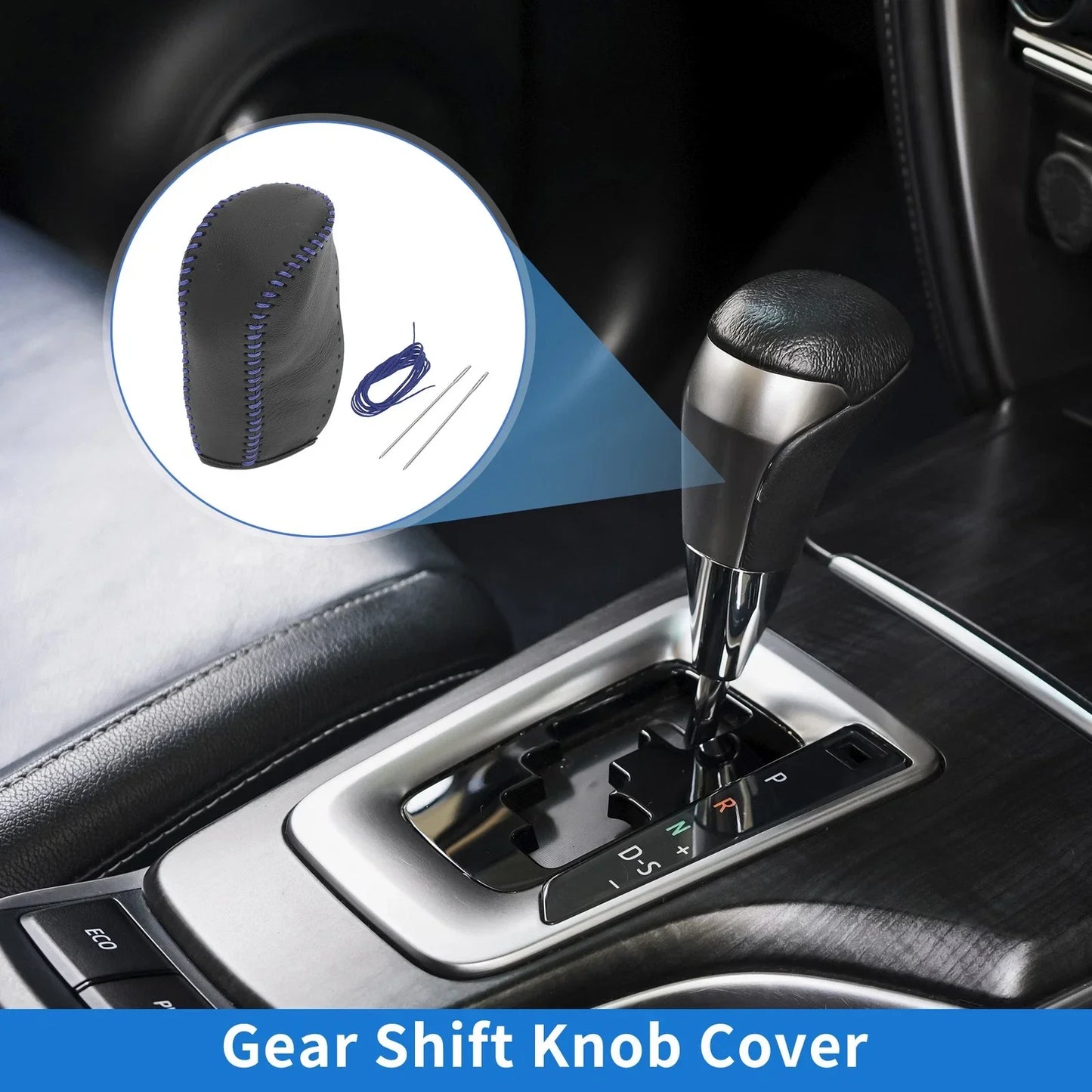 Car Gear Shift Knob Cover for Hyundai Tucson (2010-2013) - Black & Blue