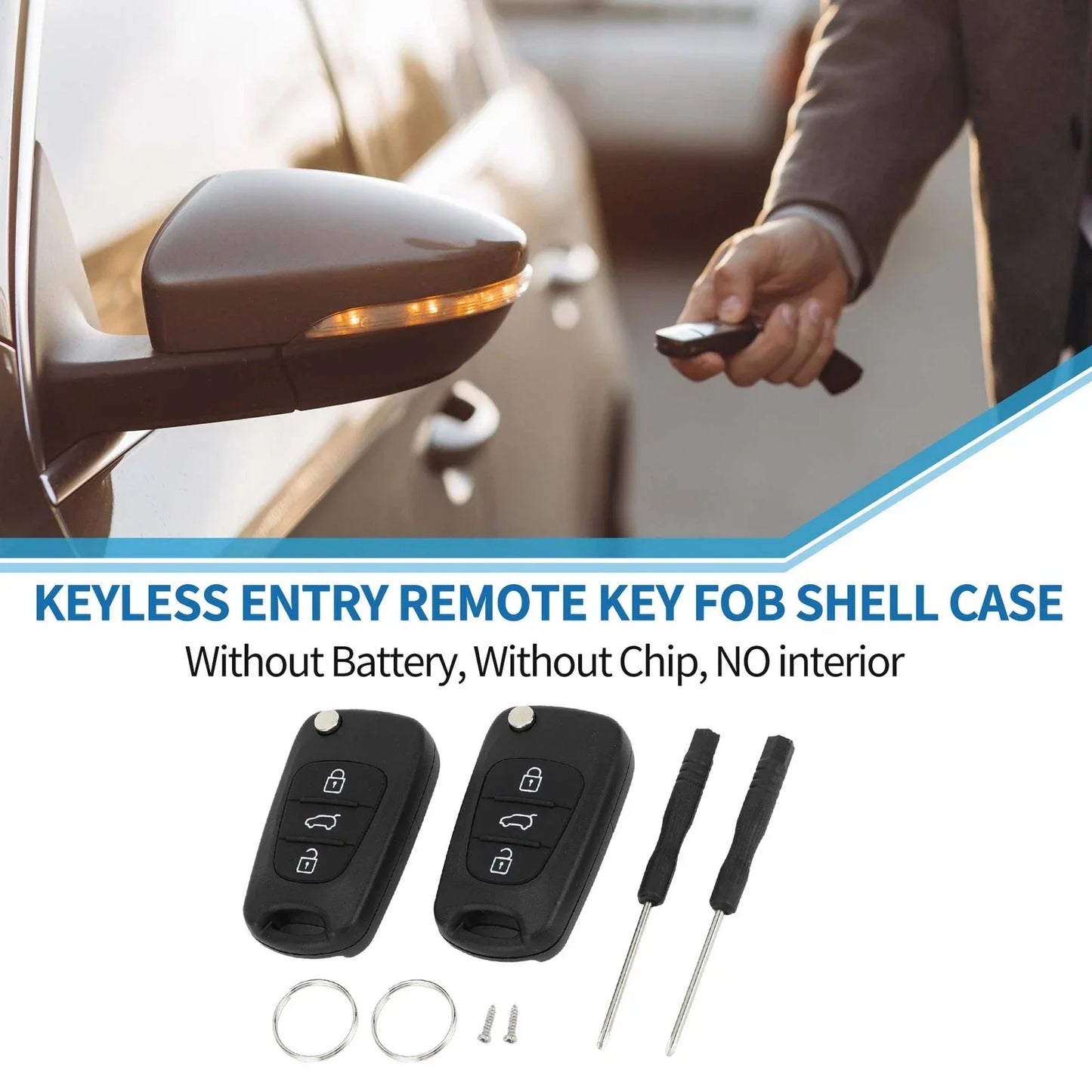 Keyless Entry Remote Key Shell Case for Hyundai i20 i30 i35 iX20 iX35 (2010-2020)