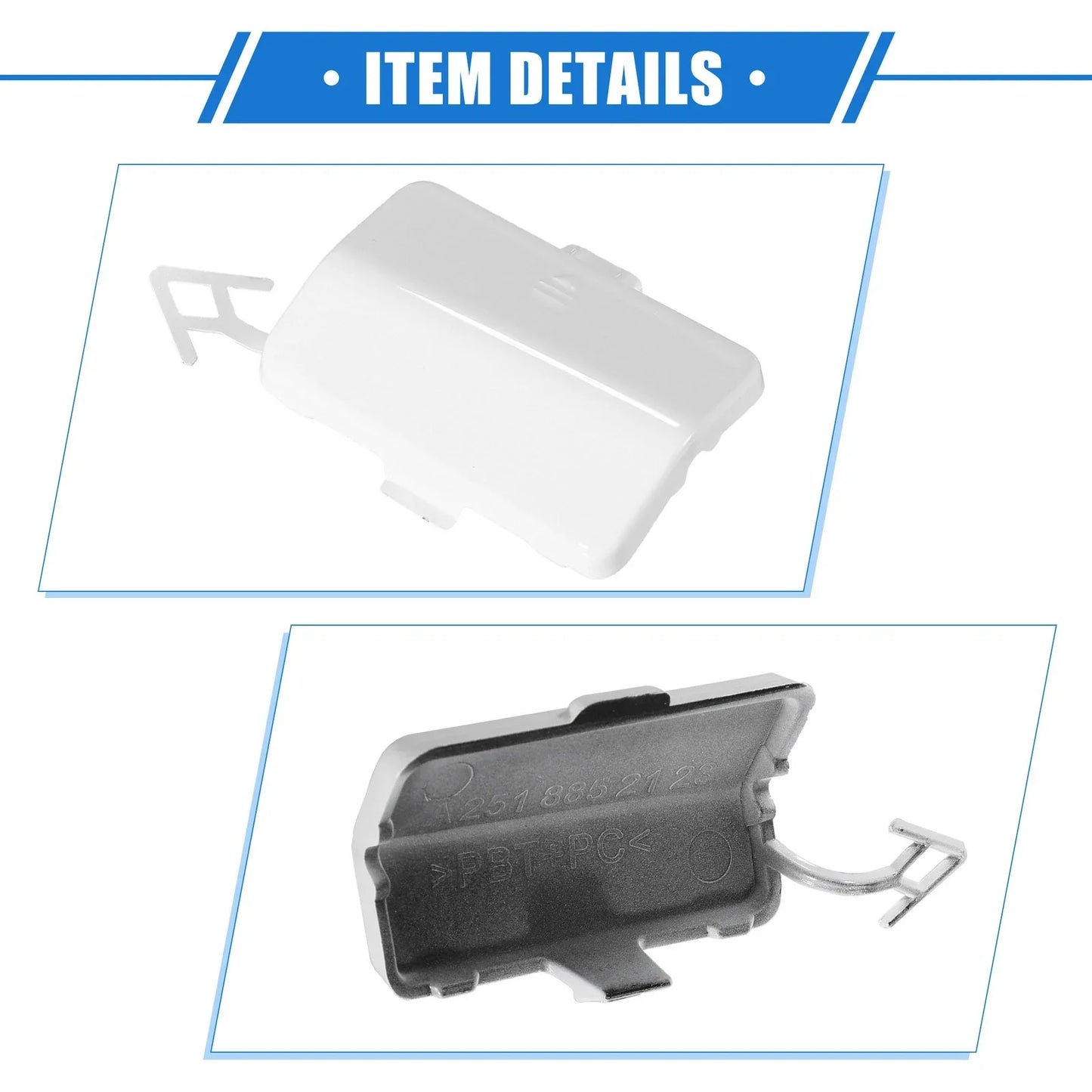 Rear Bumper Tow Hook Eye Hole Cap for Mercedes-Benz R320 (2007-2009) White