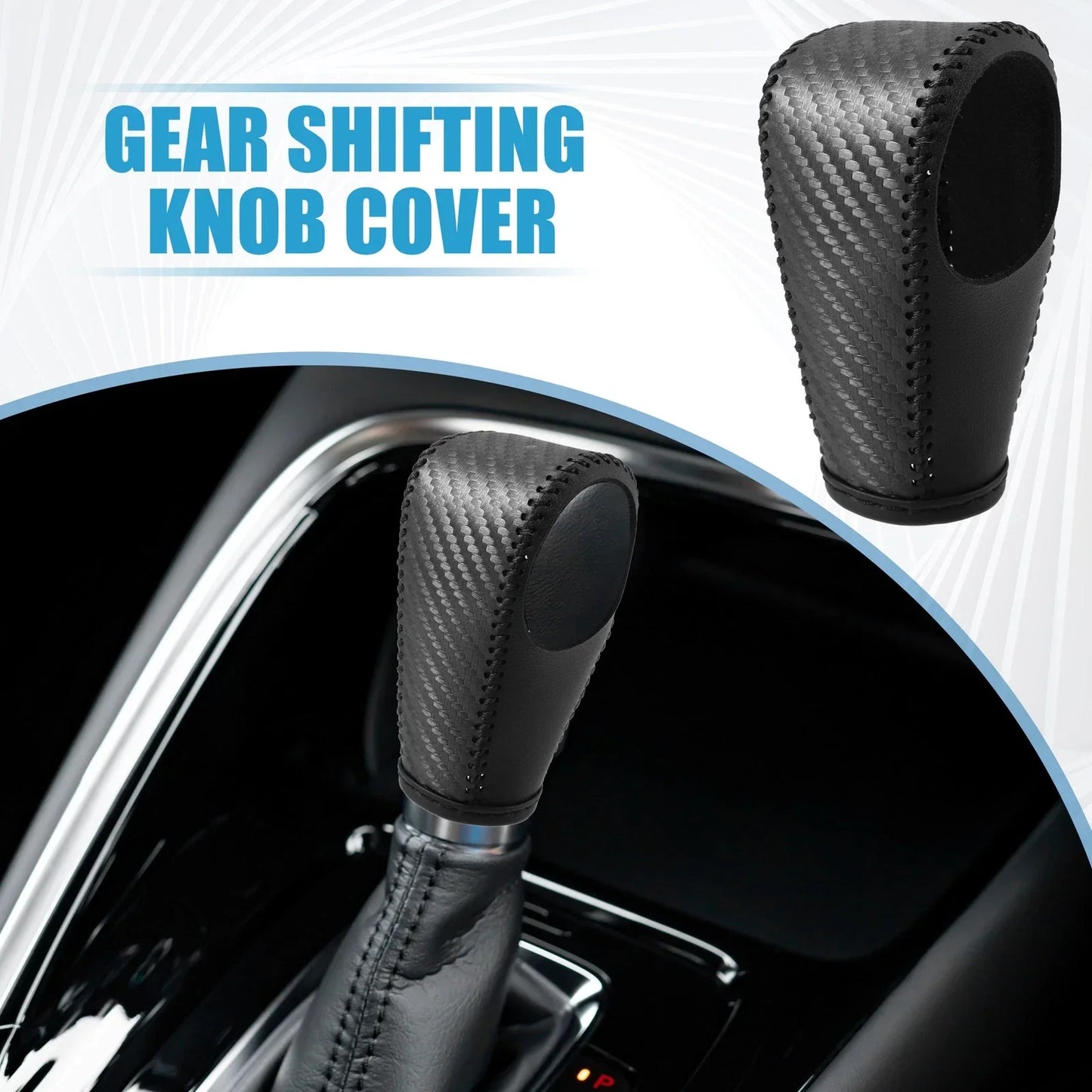 Gear Shifting Knob Cover for Honda HR-V PU Leather Carbon Fiber (2016-2023)