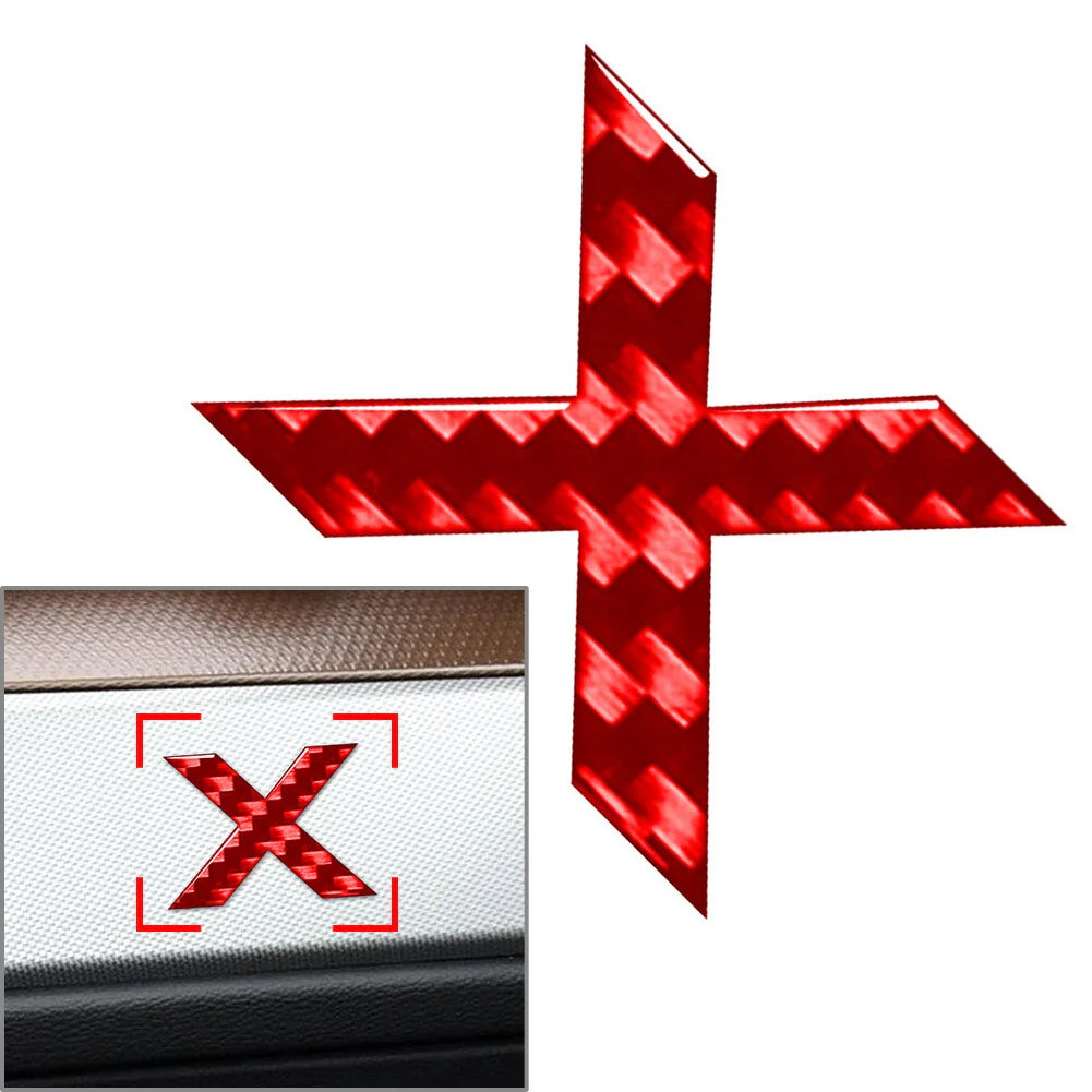 Carbon Red X Decals Stickers for Car Badge Emblem Alphabet Letter