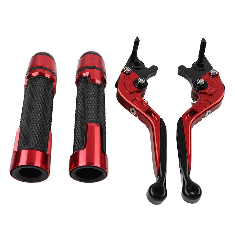 Red Extendable Brake Clutch Levers Grips Set for BMW G310R G310GS (2017-2023)