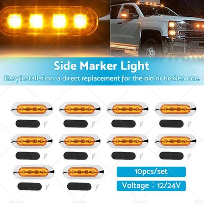 10x LED Clearance Light Side Marker for Truck Trailer Lorry Amber