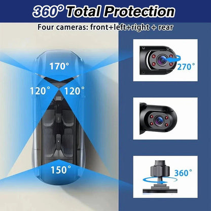 360�� 4 Channel 1080P HD Dash Cam with 64GB Card for Car (No Year Specified)