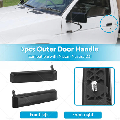 Front Outer Door Handle Pair for Nissan Navara D21 (1986-1997)