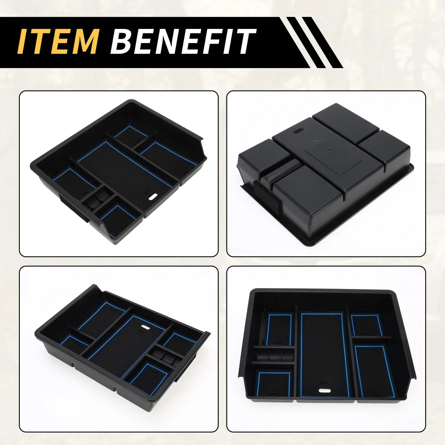 Center Console Organizer Box Tray for Chevy Silverado & GMC Sierra (2014-2023)