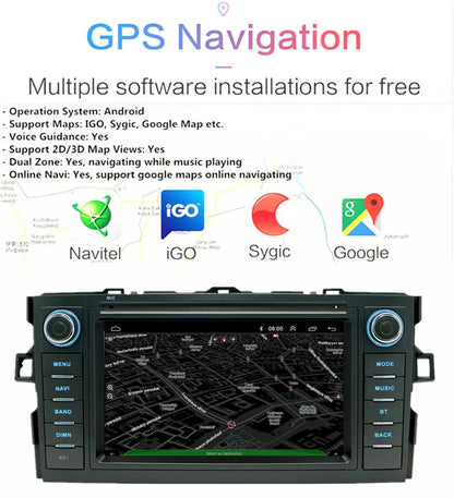 7'' Car Stereo GPS Navi for Toyota Auris Corolla Hatchback (2006-2012)
