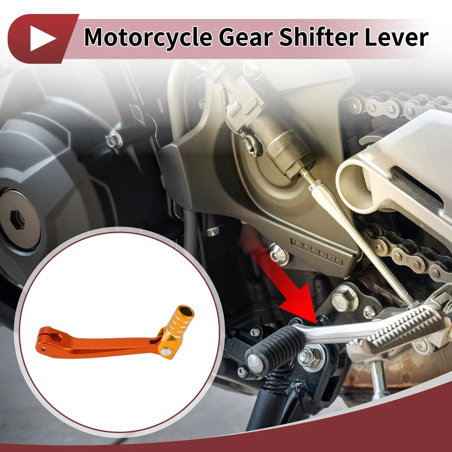 Shifter Lever for Honda CRF150F - Orange Gold Tone Silver Tone (2003-2023)