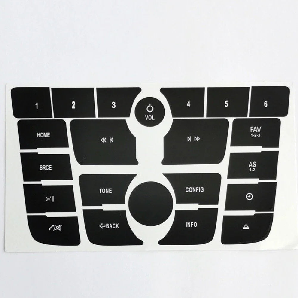 Black Radio Audio Button Decal Sticker for Buick Verano, Encore (2012-2015)