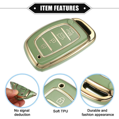 TPU Green 4 x Button Remote Keyless Key Fob Cover for Hyundai Elantra (2017-2023)