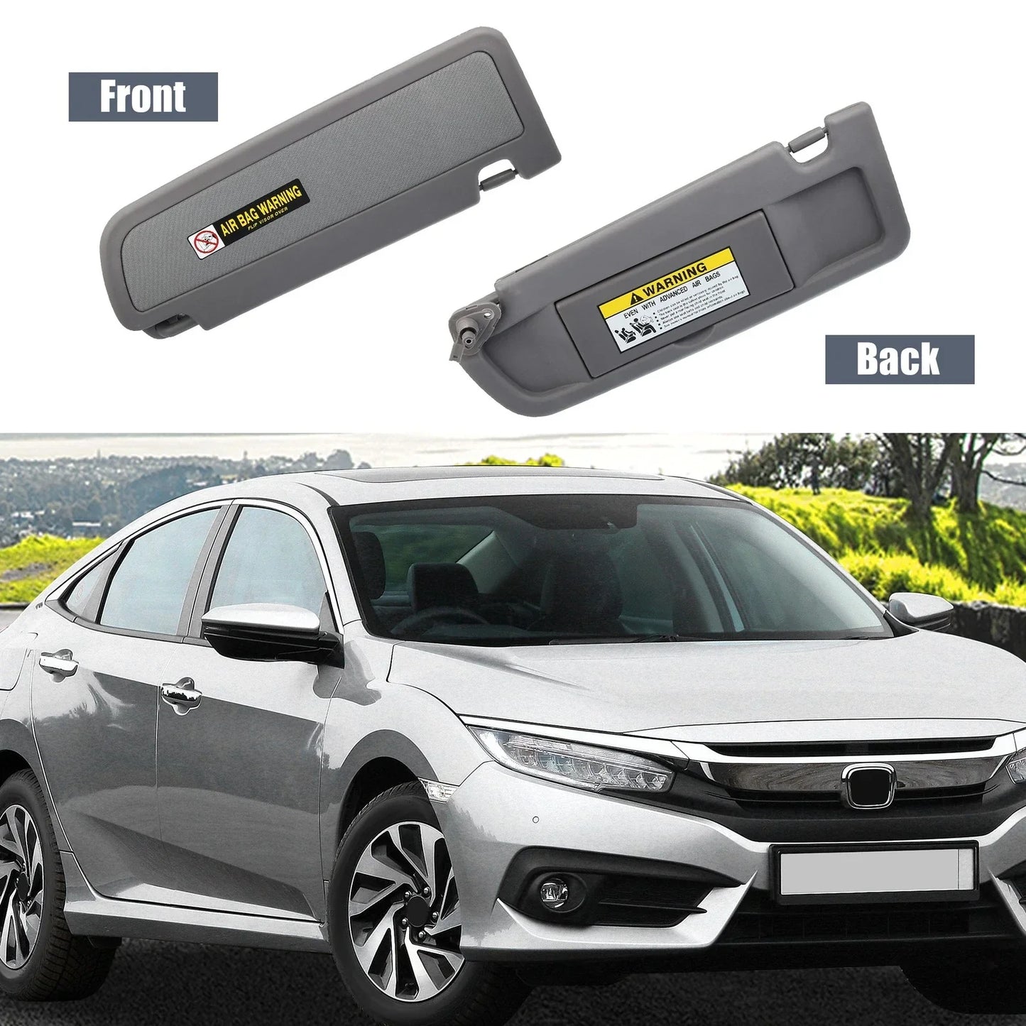 Car Sun Visor for Honda Civic 2006-2011 2 x 83280-SNA-A01ZA Deep Gray