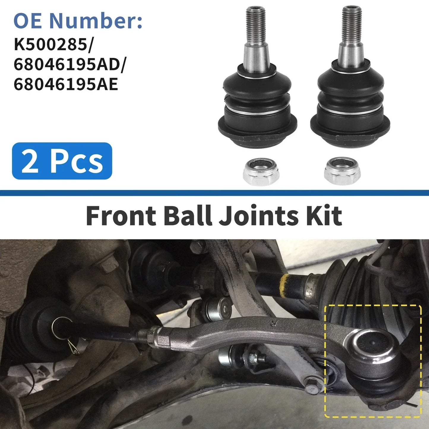 2 x Front Upper Ball Joints for Dodge Durango (2011-2015)