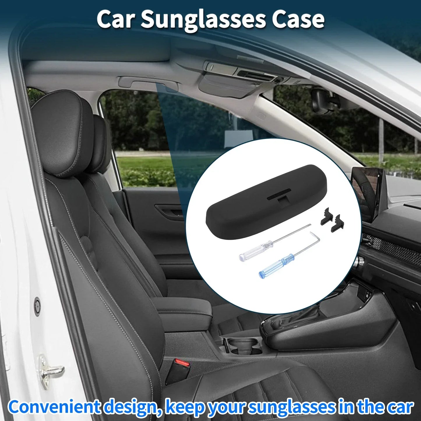 Sunglasses Case for Honda Civic 2016-2021 Eyeglasses Holder Storage Box Black