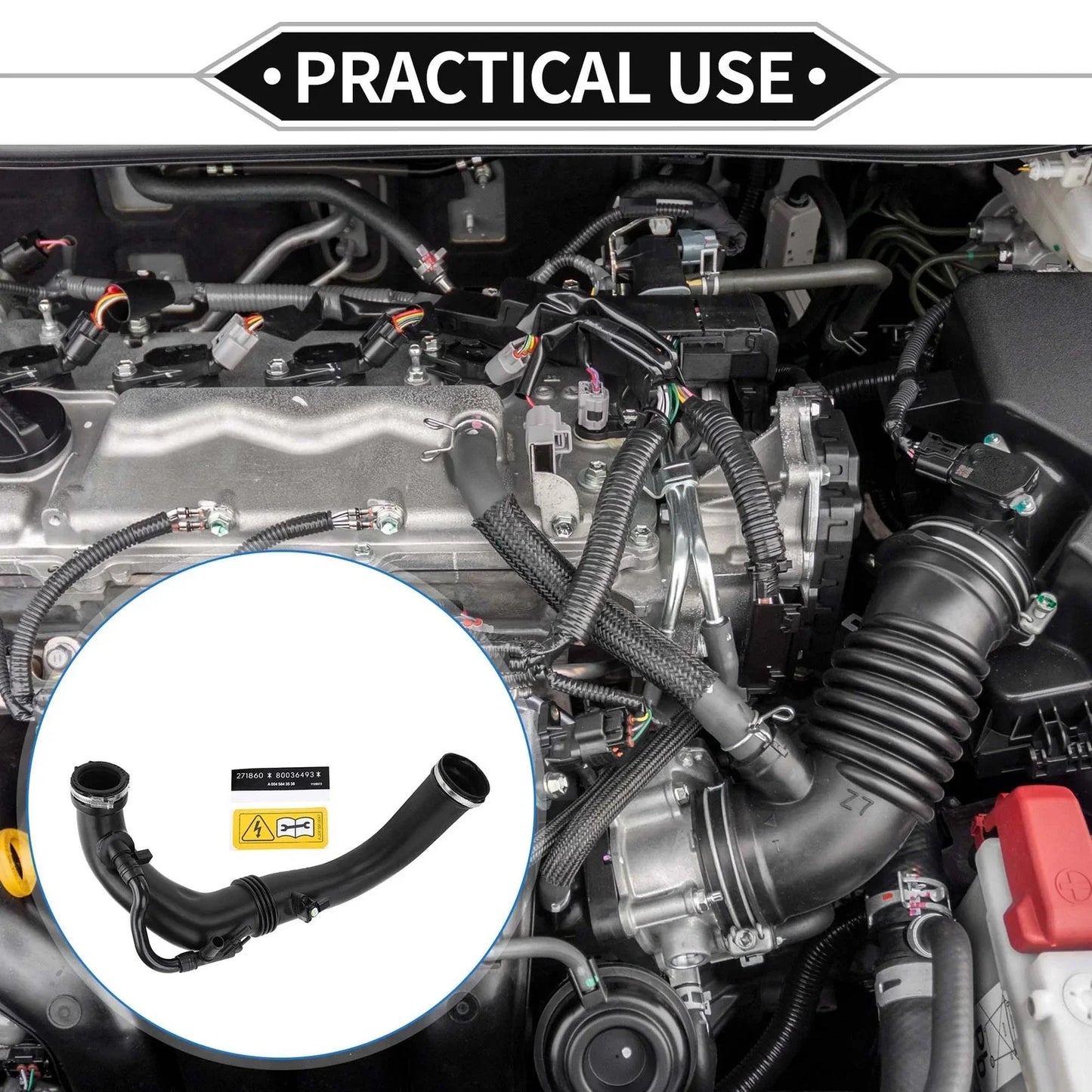 Intake Hose for Mercedes-Benz W204 2012-2015, Black, 2 x Compatible Parts