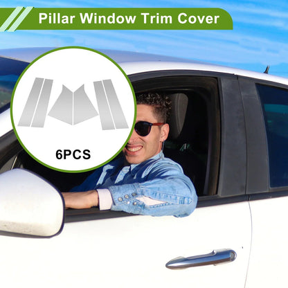 6 Pcs Silver Tone Pillar Window Trim for Chevy Malibu (2016-2021)