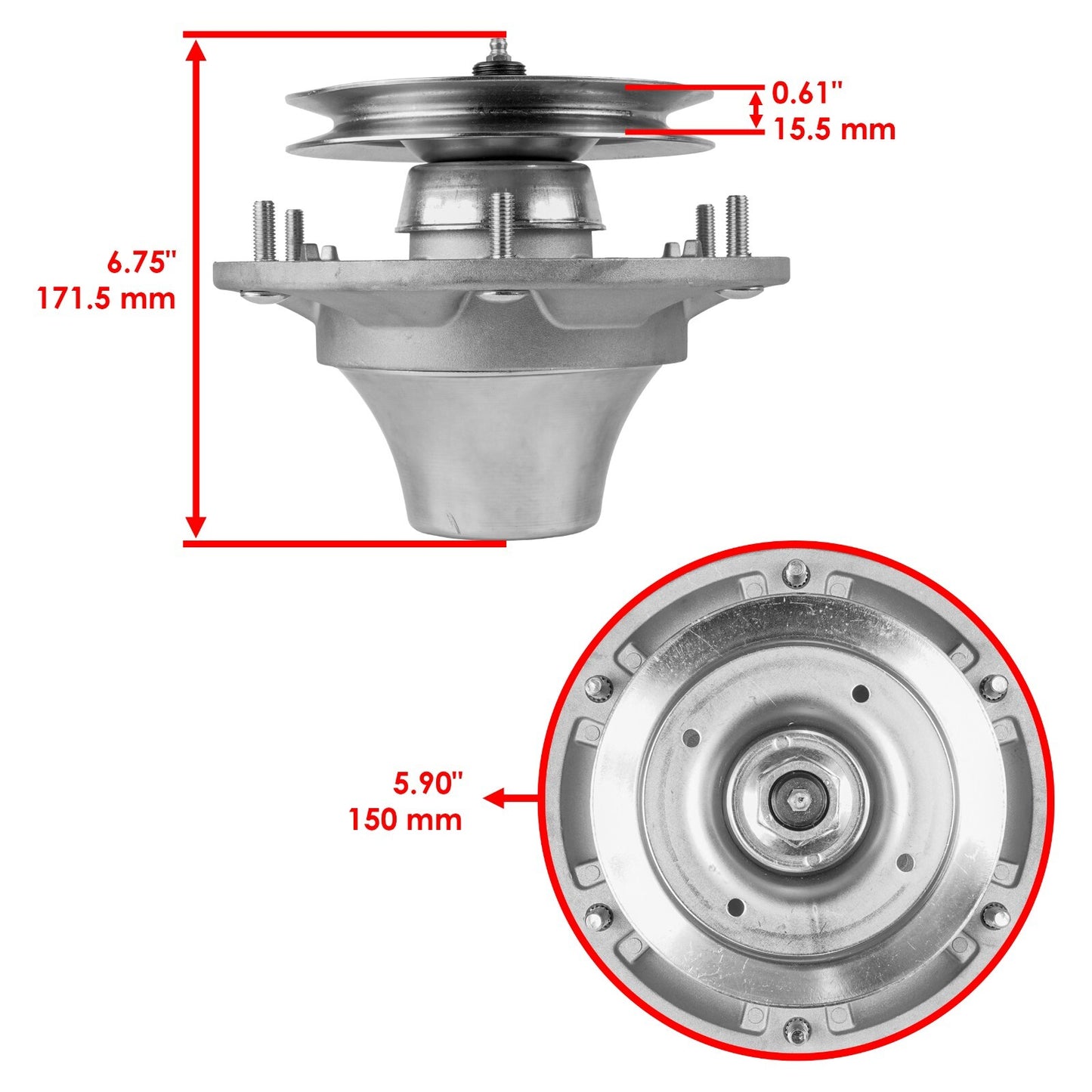 Deck Spindle & Blade Replacement for John Deere F620 F680 F687 ZTrak (48-60) (2010–2018)