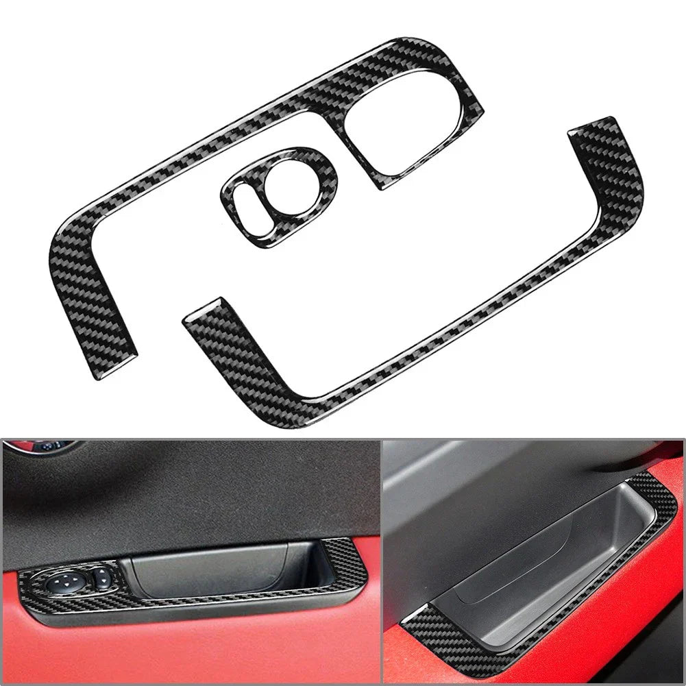 Carbon Fiber Inner Door Armrest Handle Trim for Fiat 500 (2012-2015)