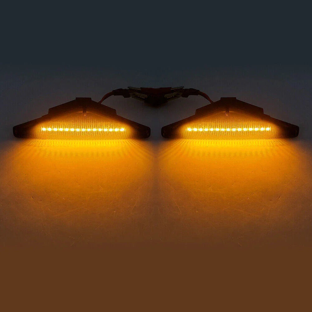 Dynamic Flow Black Marker Side Turn Signal LED Amber Lights for Ford Focus (1998-2004)