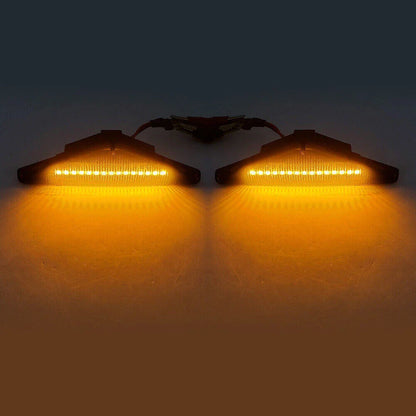 Dynamic Flow Black Marker Side Turn Signal LED Amber Lights for Ford Focus (1998-2004)