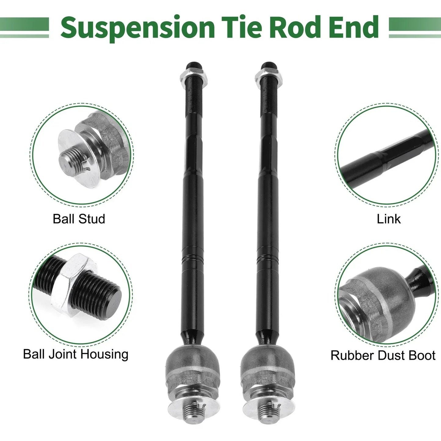 6pcs Front Suspension Kit Tie Rod Ends with Boots for Dodge Dart (2013-2016)