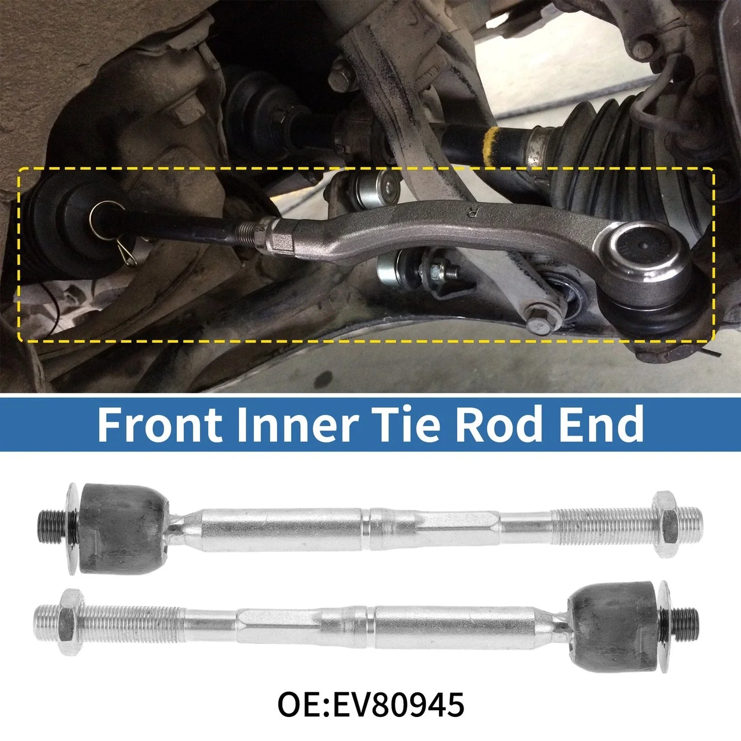 4 x Front Inner Tie Rod End Links for Toyota Highlander (2001-2023)