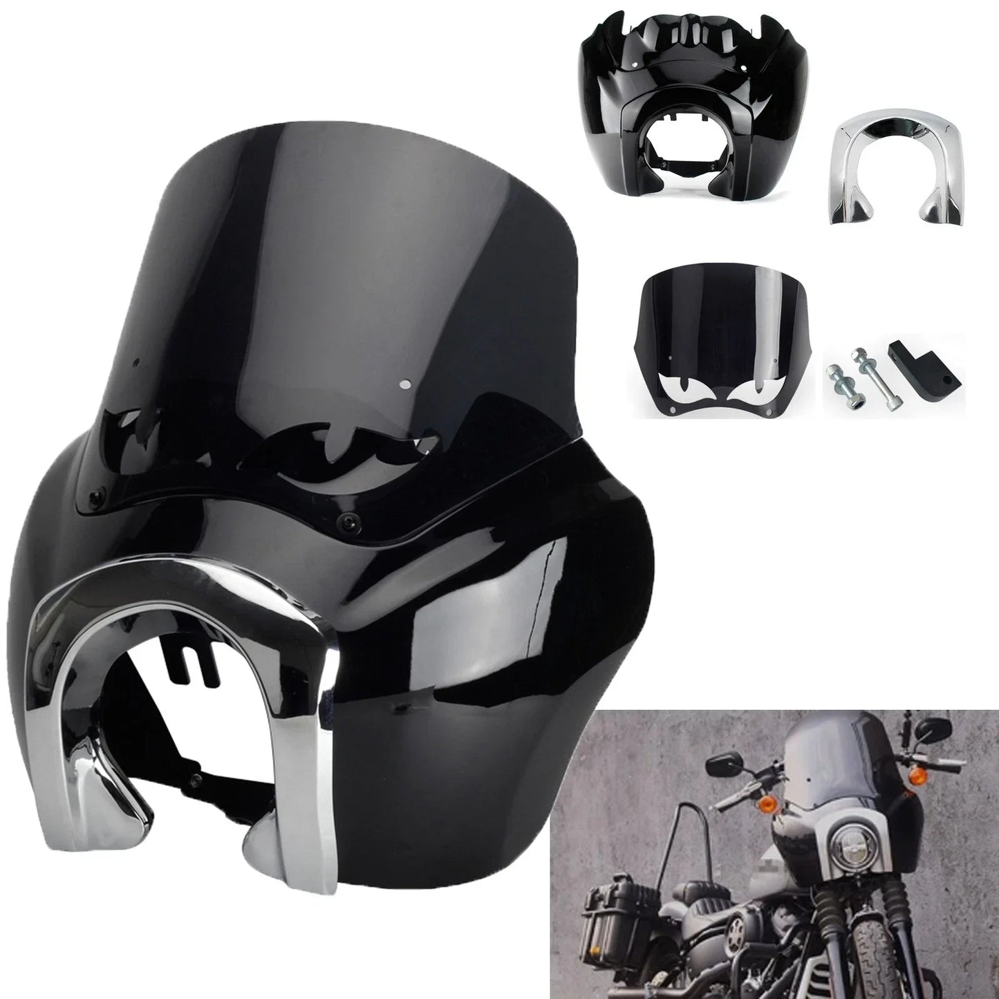 Front Headlight Fairing Set for Harley Dyna FXD FXDB FXDL FXDF FXDWG (2006-2017)