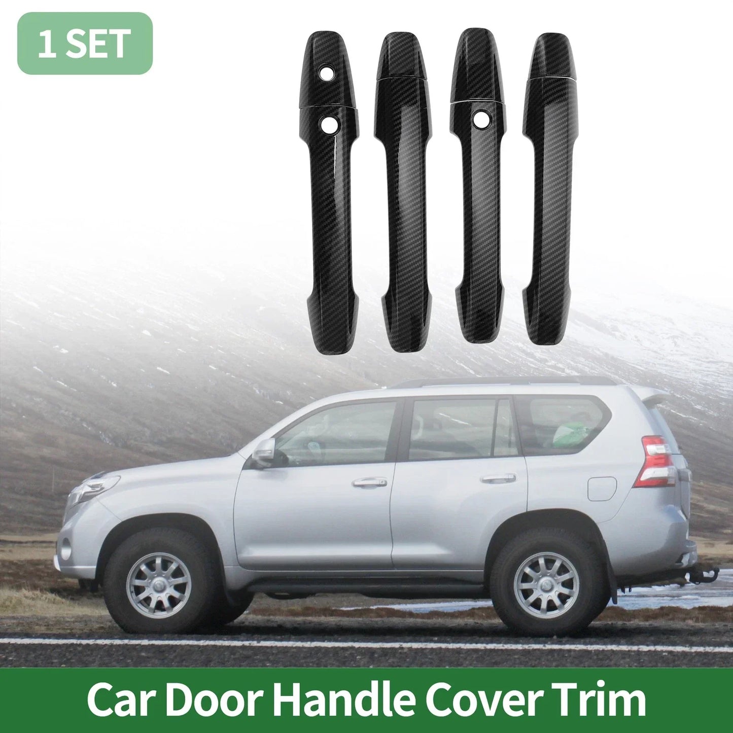 Car Door Handle Cover Trim for Honda Odyssey 2015-2022 Carbon Fiber Black