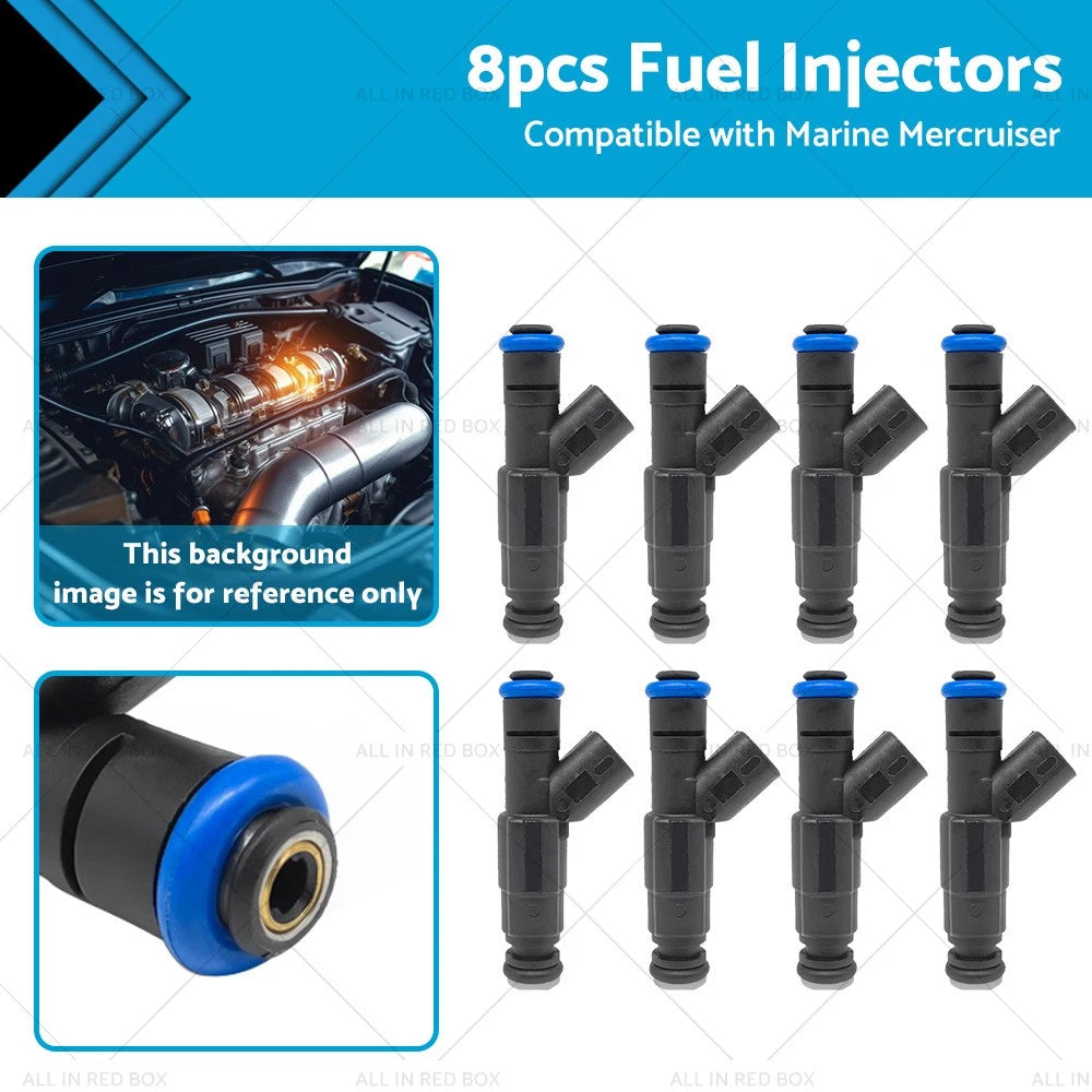 8 x Fuel Injectors for Mercruiser V8 MPI 5.7, 4.3, 5.0, 350 Mag (1996-2023)