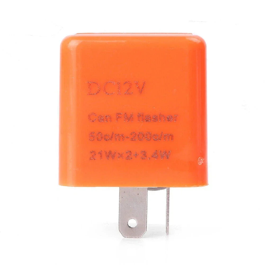12V 2-Pin Flasher Relay for LED Turn Signal Light Bulb - Orange